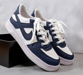Men's Blue Rexine Sneakers Formal Casual Lightweight Breathable