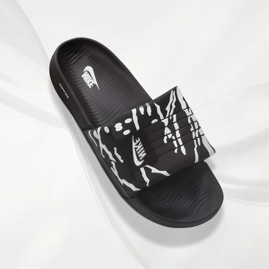 Nike Black White Textured Slide Slippers for Men Women