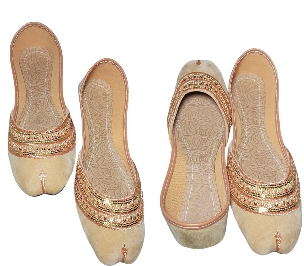 Women PU Embroidered Khussas with PVC Sole