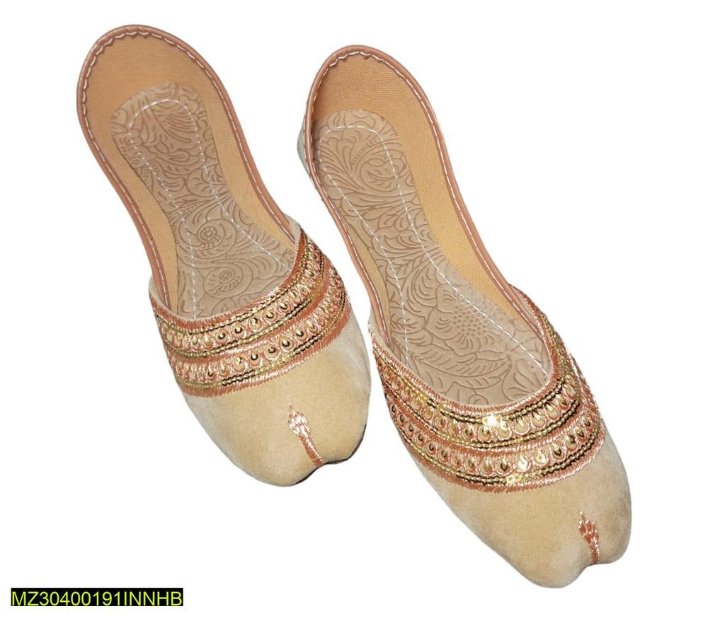 Women PU Embroidered Khussas with PVC Sole