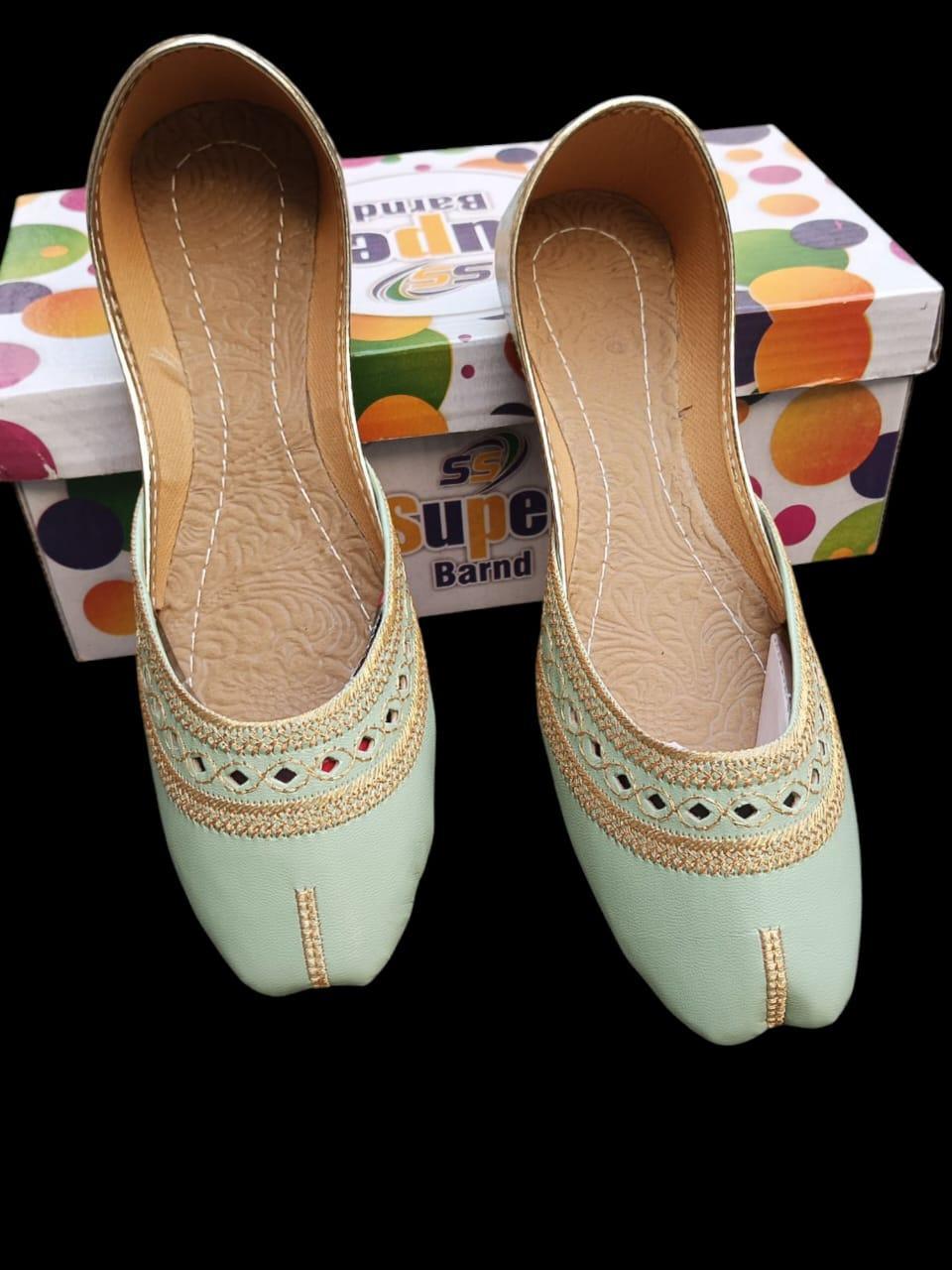 Women's Velvet Khussas with Thread Work, Sizes 5-10