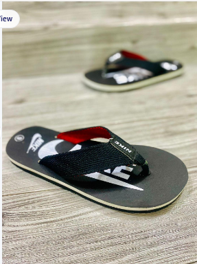 Men's Black Rubber Casual Flip Flops Size 7-10